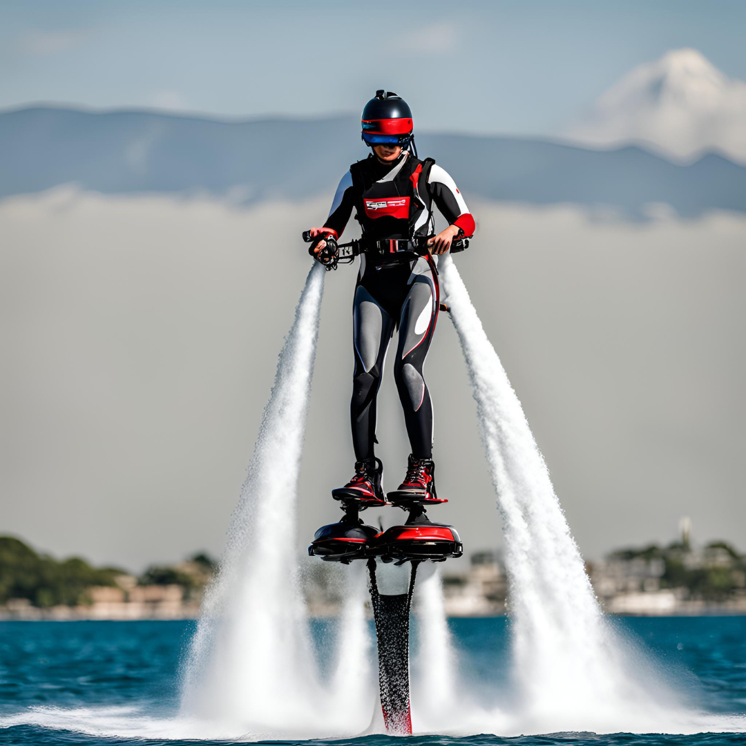 una persona practicando flyboard