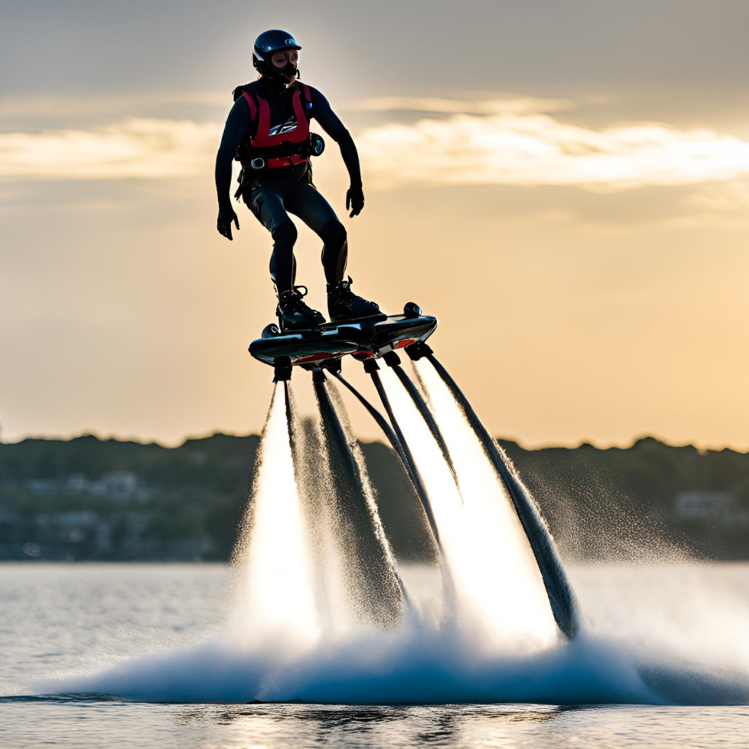 una persona practicando flyboard